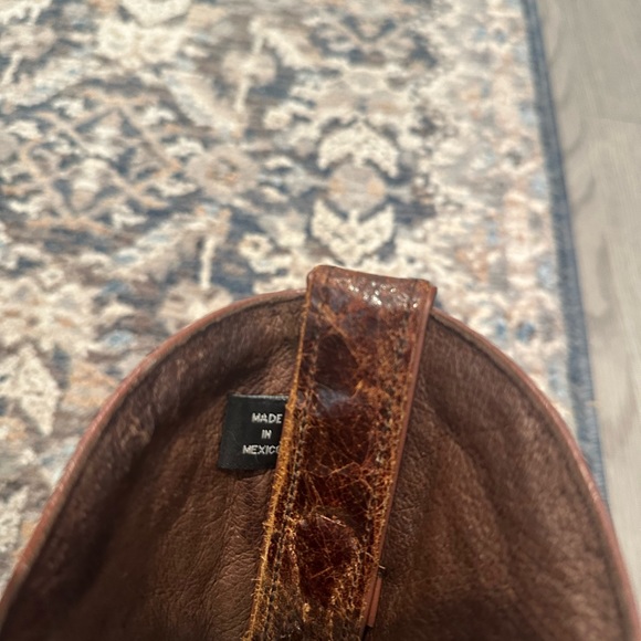 Nocona Leather Cowgirl Boots Tan Half Moon Toe 11” Tall Size 8.5 Women’s - Picture 8 of 9